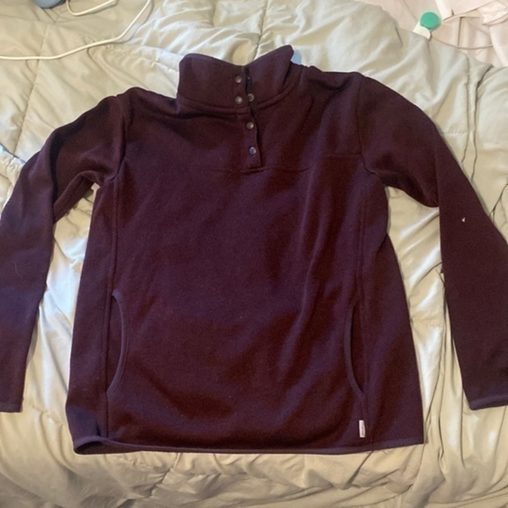 Plum color Eddie Bauer quarter button up
